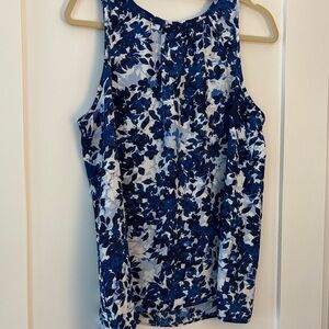 Vince Camuto Blue and White Floral Blouse